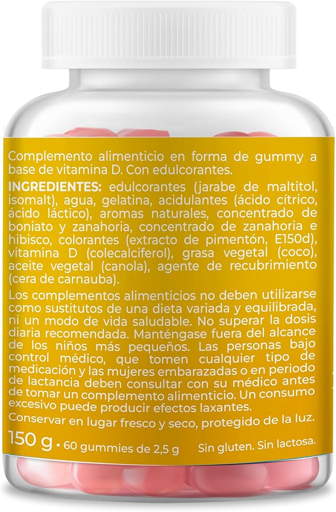 Vitanatur Vitamin D Gummies 2000 IU (50 µg) - 60 Sugar Free Gummies