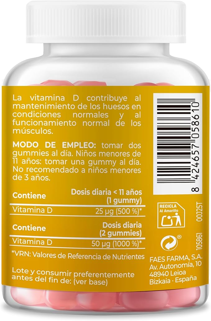Vitanatur Vitamin D Gummies 2000 IU (50 µg) - 60 Sugar Free Gummies
