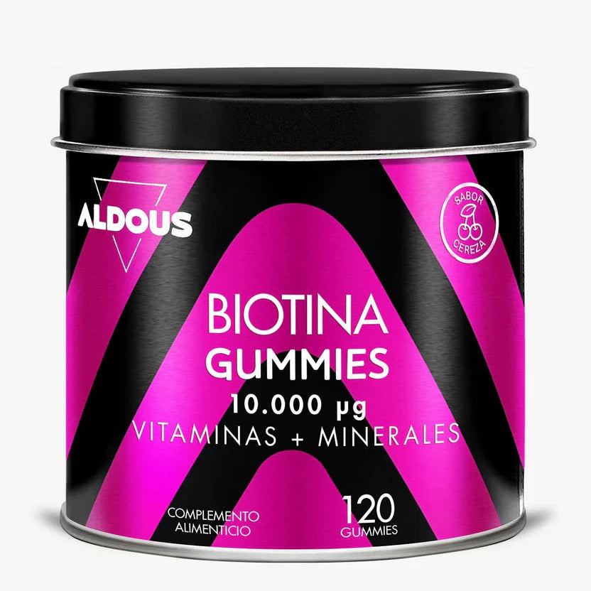 Biotina Gummies | Crecimiento del Cabello, Uñas Fuertes y Piel Radiante – Alta Potencia Aldous
