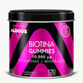 Biotina Gummies | Crecimiento del Cabello, Uñas Fuertes y Piel Radiante – Alta Potencia Aldous