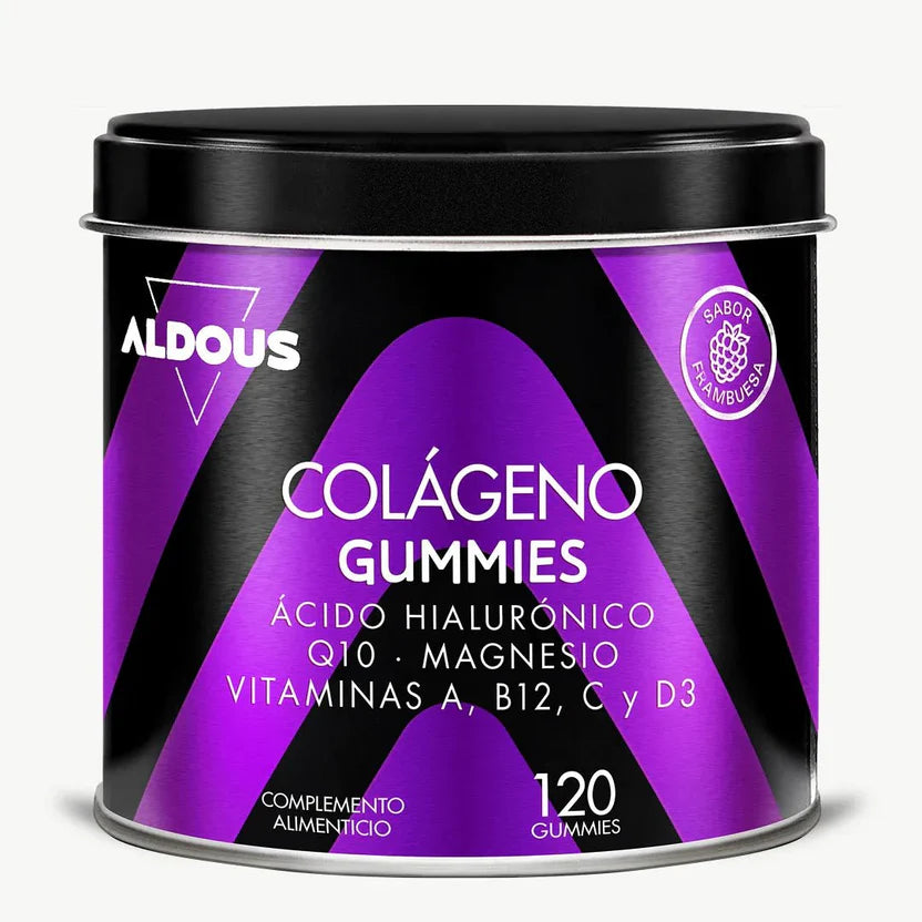 Colágeno Hidrolizado en Gominolas con Ácido Hialurónico, Q10, Magnesio y Vitaminas – Piel, Cabello, Uñas y Articulaciones – 120 Gummies Aldous