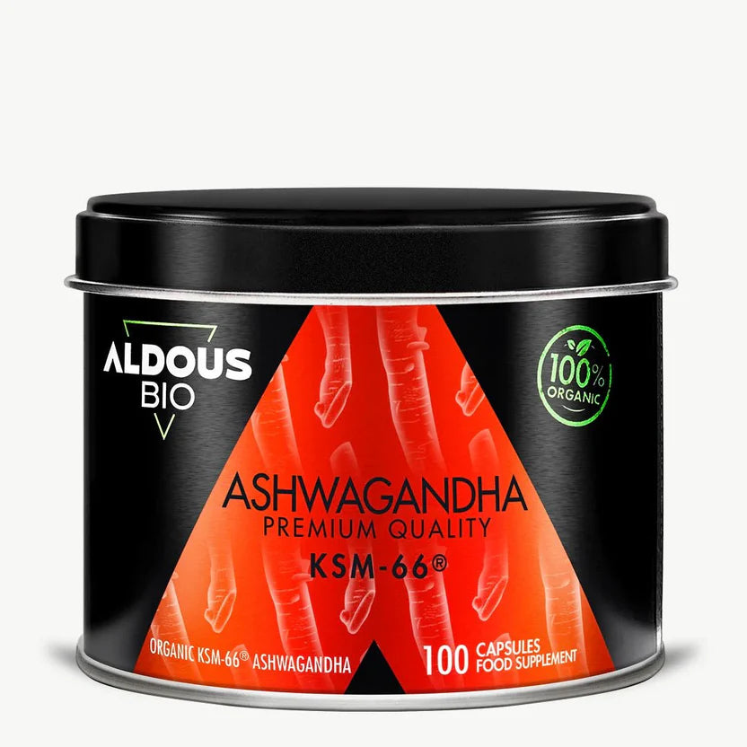 Aldous BIO Ashwagandha KSM-66® Organic 600mg with 5% Withanolides - 100 Vegetable Capsules
