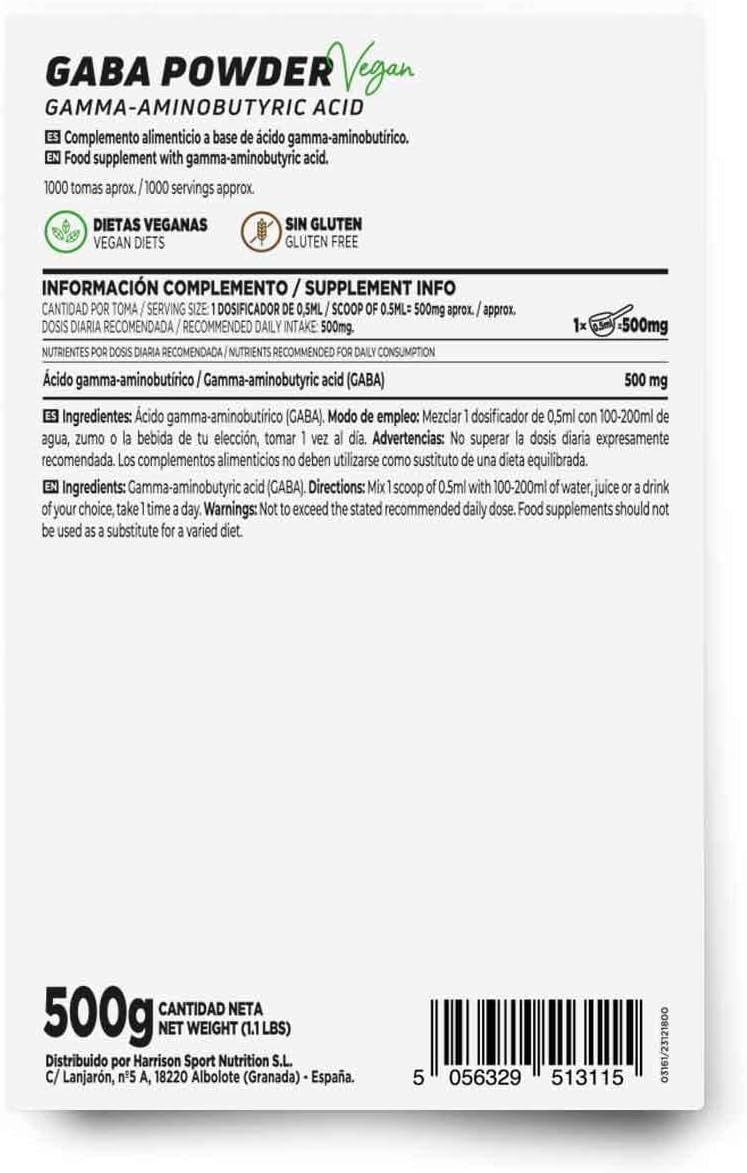HSN GABA en Polvo 500g - Ácido Gamma-aminobutírico