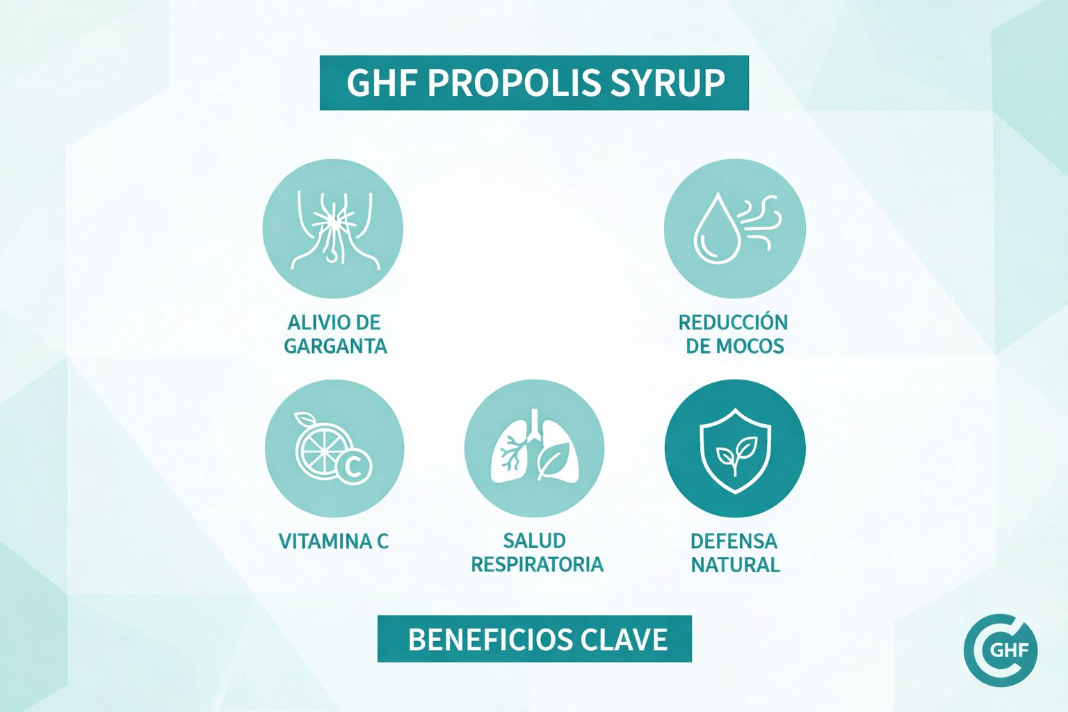 GHF Jarabe de Própolis + Vitamina C con Equinácea, Eucalipto y Pulmonaria - 250ml