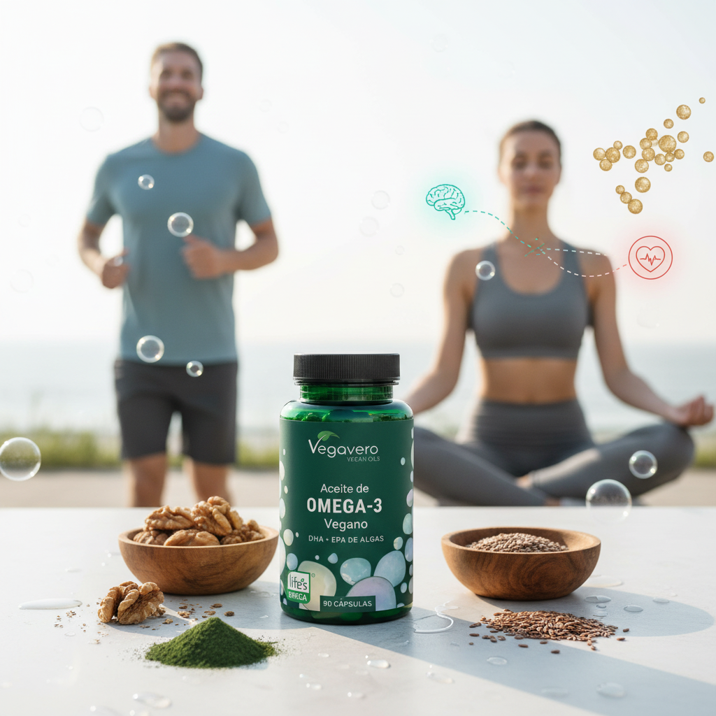 Omega-3 Vegano - Imagen de estilo de vida con salud cardiovascular y cerebral