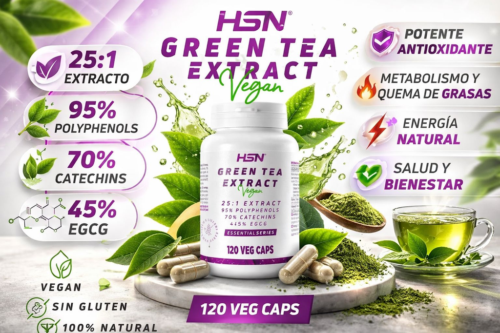 Green Tea Extract (25:1) 500mg - 120 Vegan Capsules