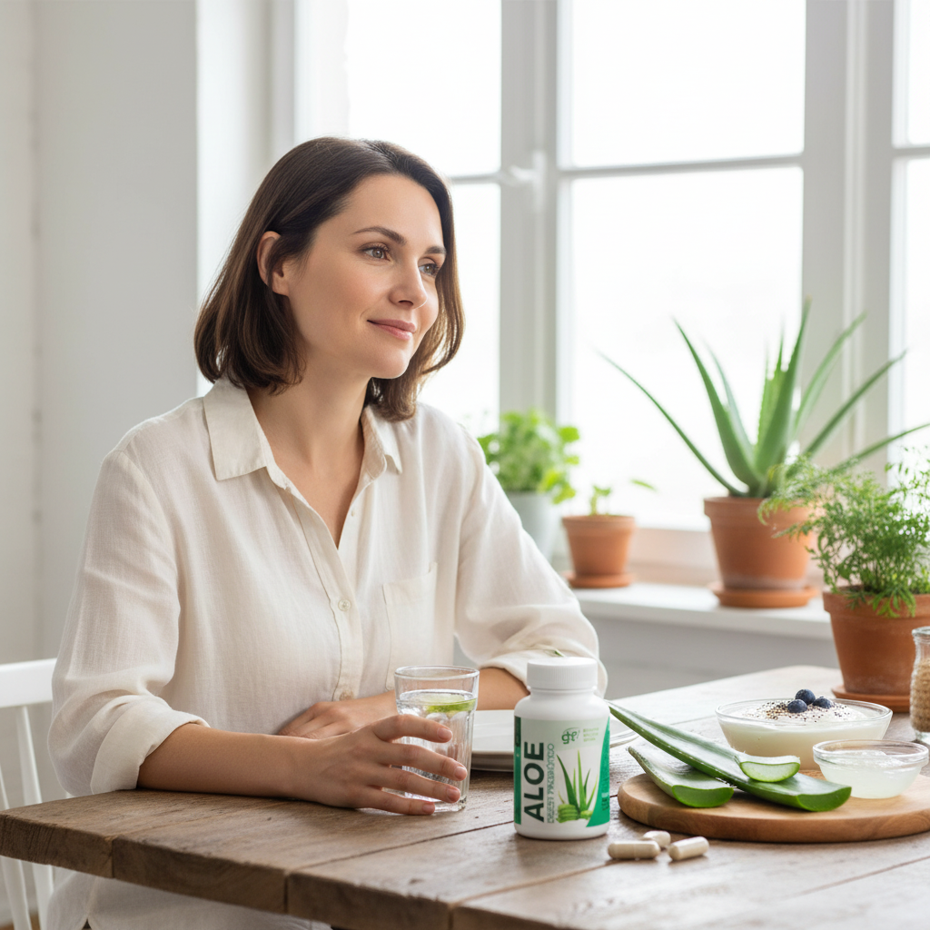 Aloe Vera GHF - Persona relajada disfrutando bienestar digestivo