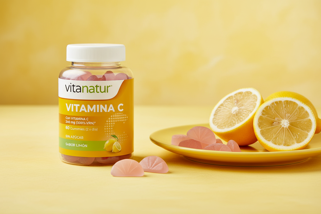 Vitamina C Gummies con limones frescos