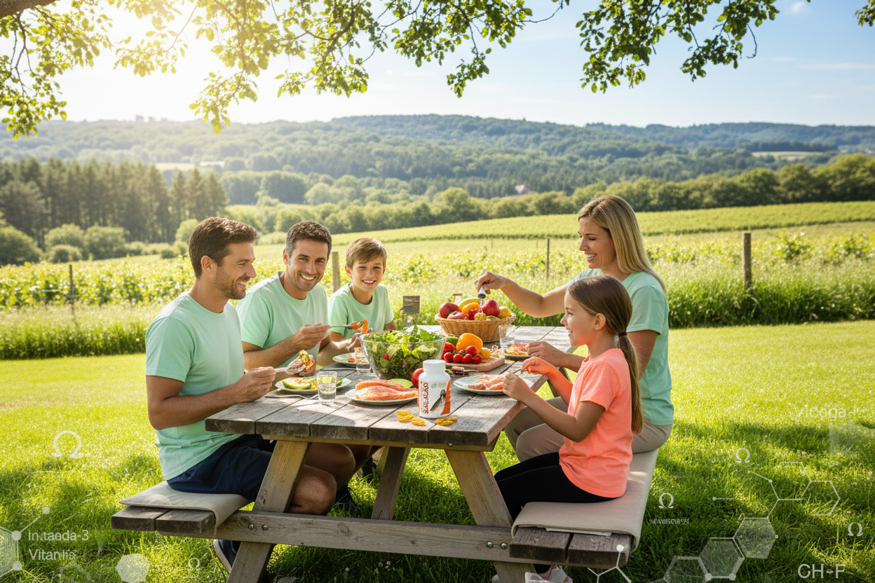 Estilo de vida - Familia saludable con Hígado de Bacalao