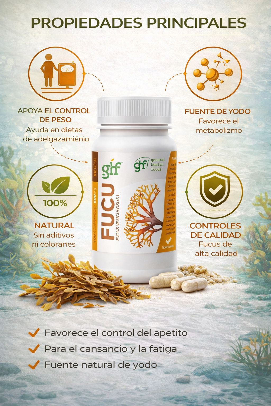 GHF Fucus 500mg 100 comprimidos