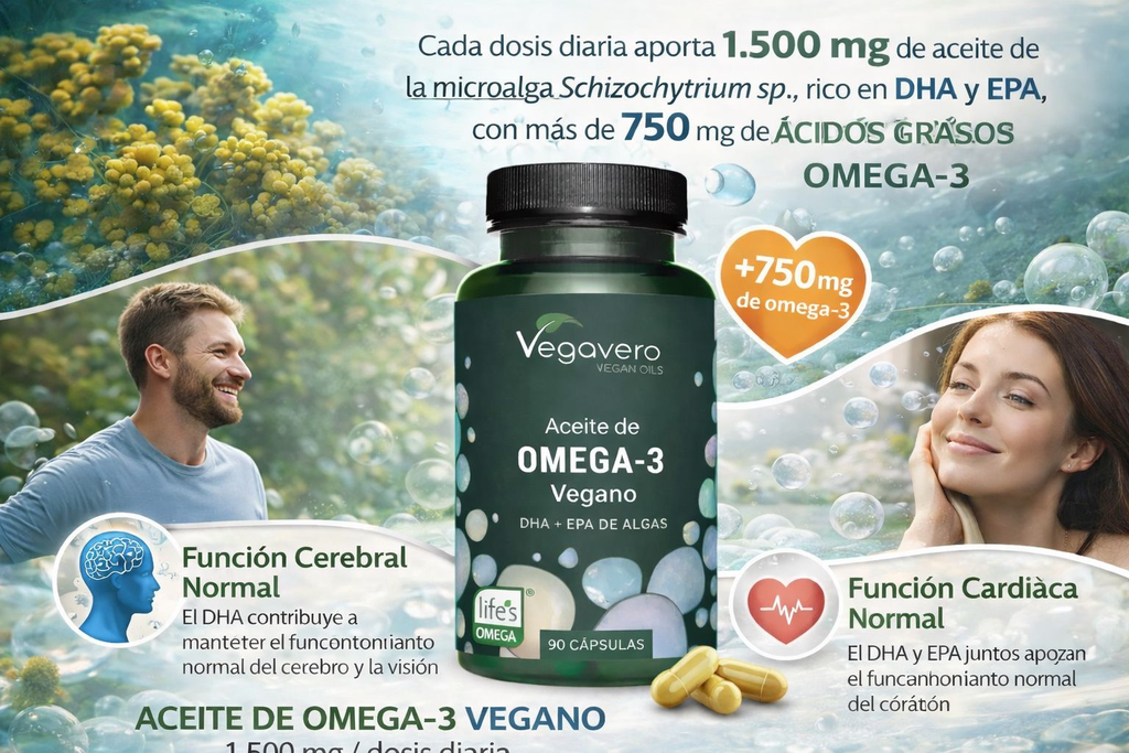 VEGAVERO Omega-3 Aceite Vegano. 90 Cápsulas.