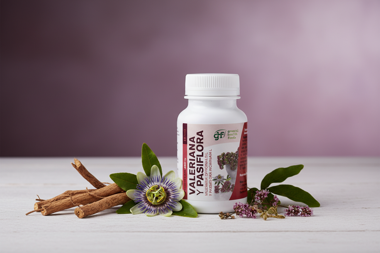 Valeriana y Pasiflora con plantas naturales