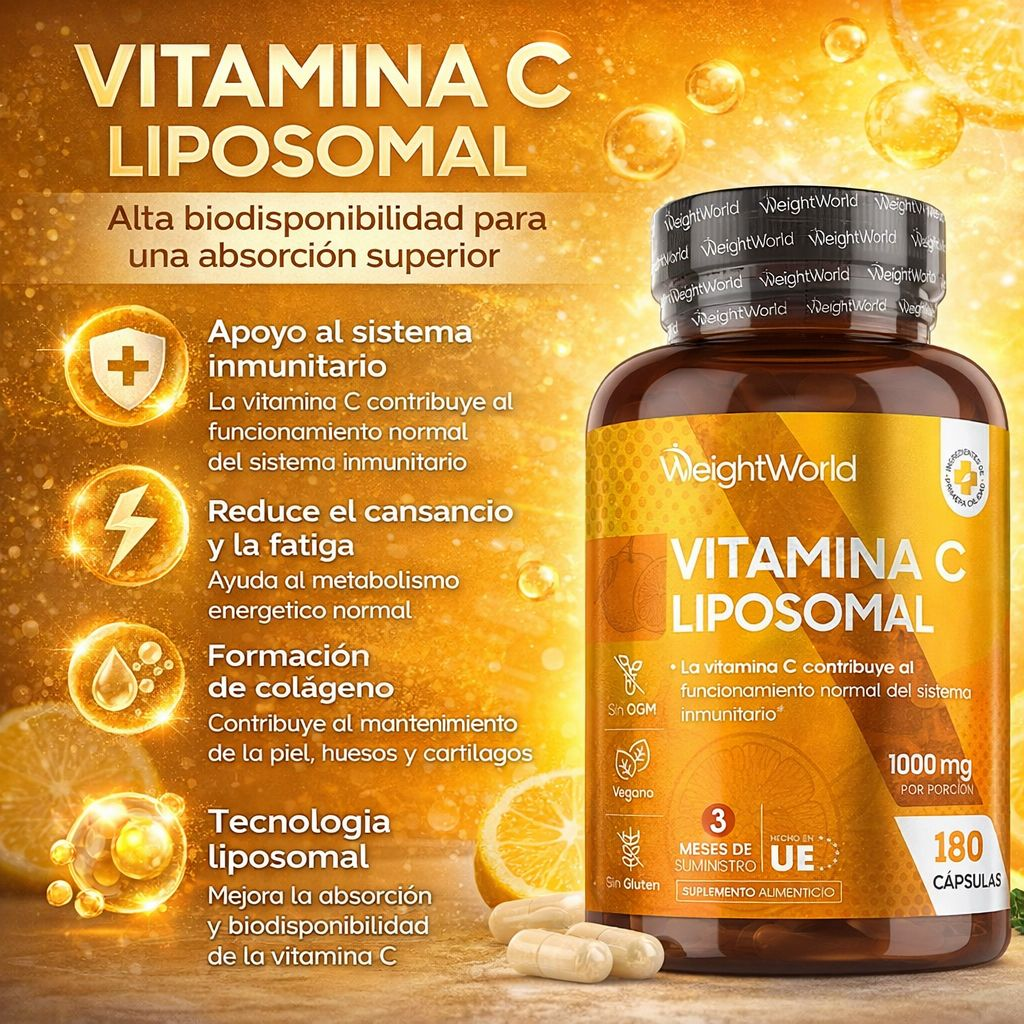 WeightWorld Vitamina C Liposomal 1000mg con Rosa Mosqueta - 180 Cápsulas