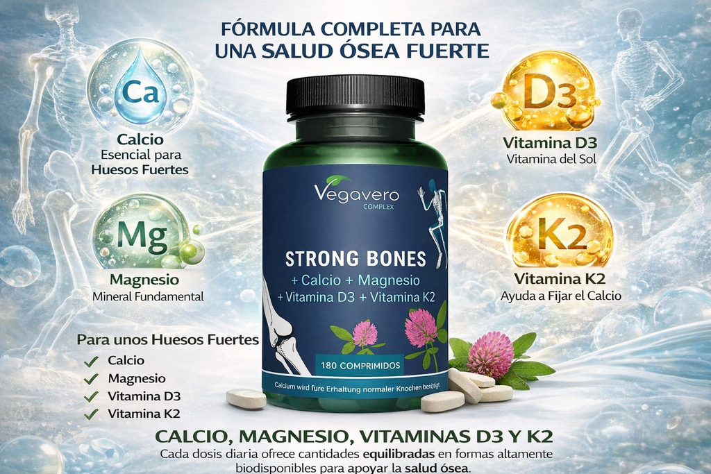 VEGAVERO Strong Bones Complex. 180 Comprimidos.