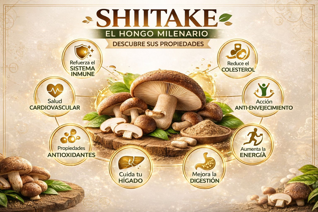 GHF Shiitake 460mg Lentinula Edodes - 90 Cápsulas Hongo Medicinal Longevidad