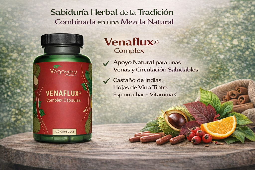 VEGAVERO Venaflux Complex con Rutina + Diosmina. 120 Cápsulas.