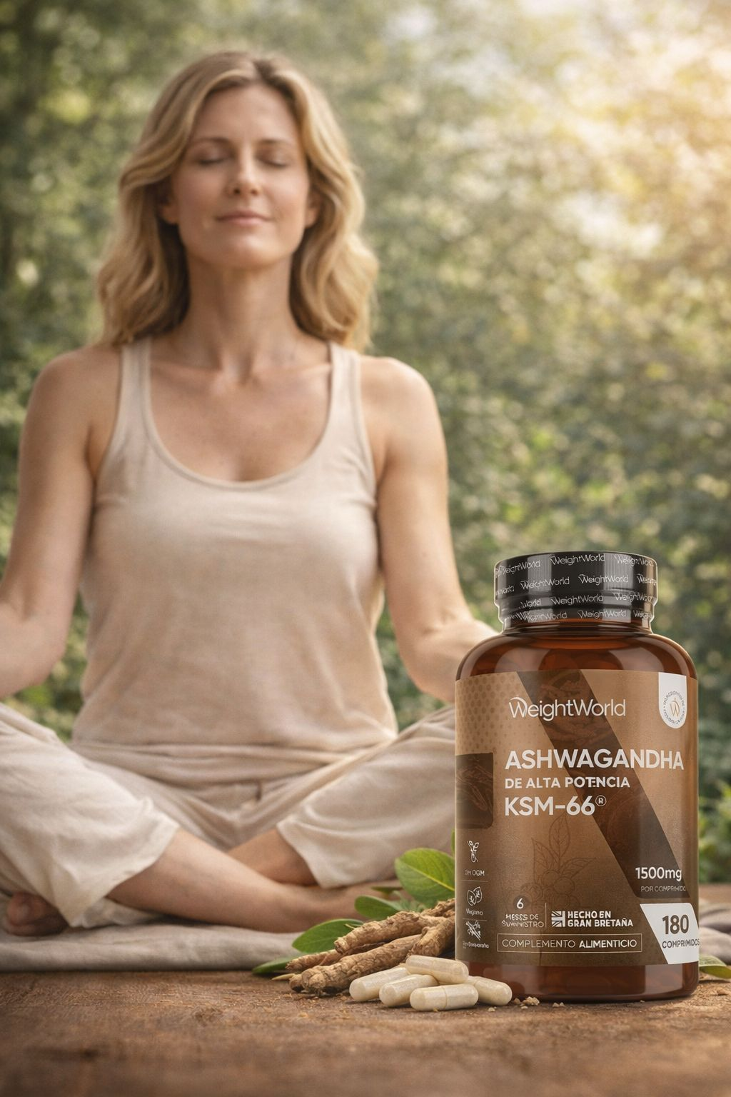 WeightWorld Ashwagandha KSM-66 Extracto de Alta Potencia 1500mg - 180 Comprimidos