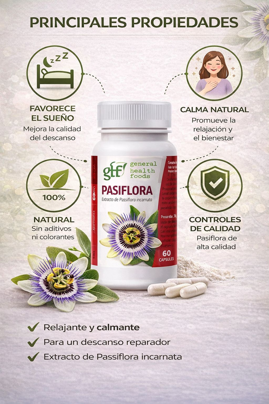 GHF Pasiflora 500mg 100 comprimidos