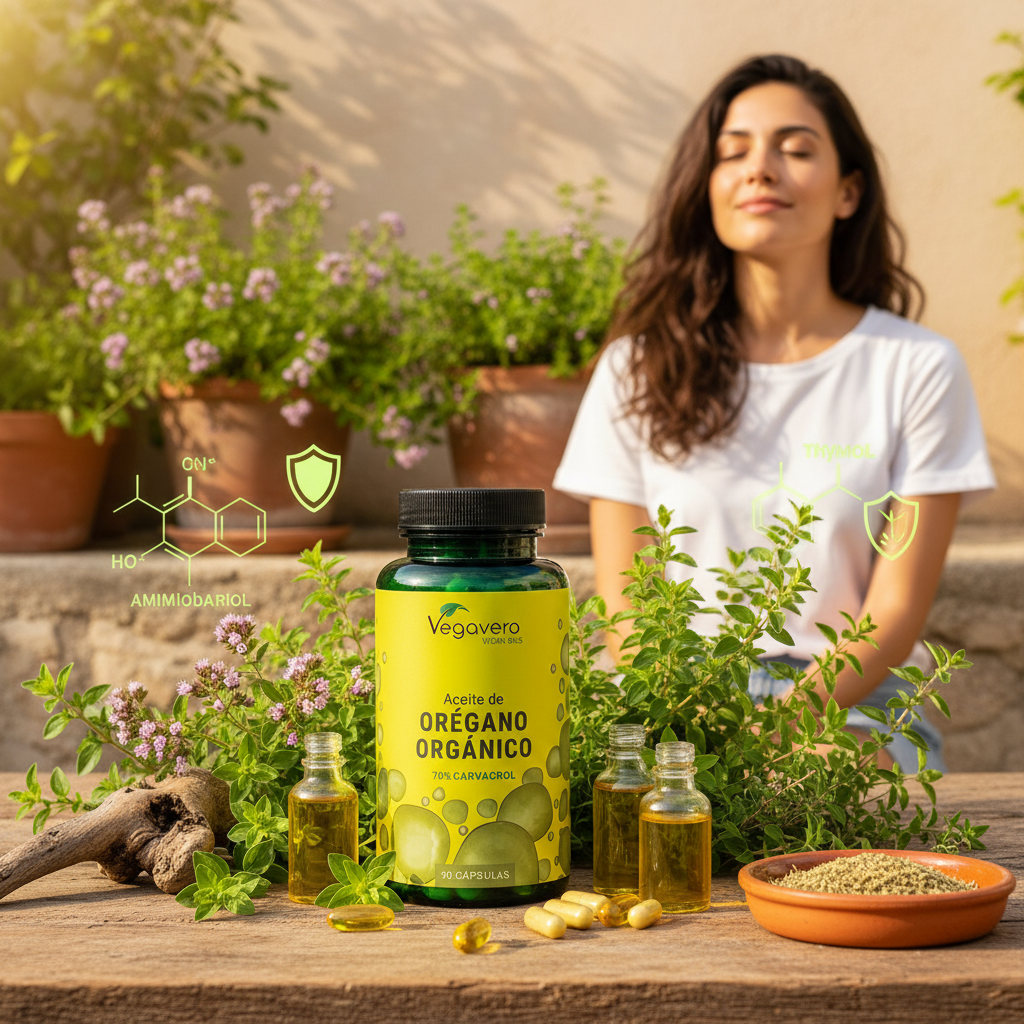 Aceite de Orégano Orgánico - Imagen de estilo de vida con tradición mediterránea