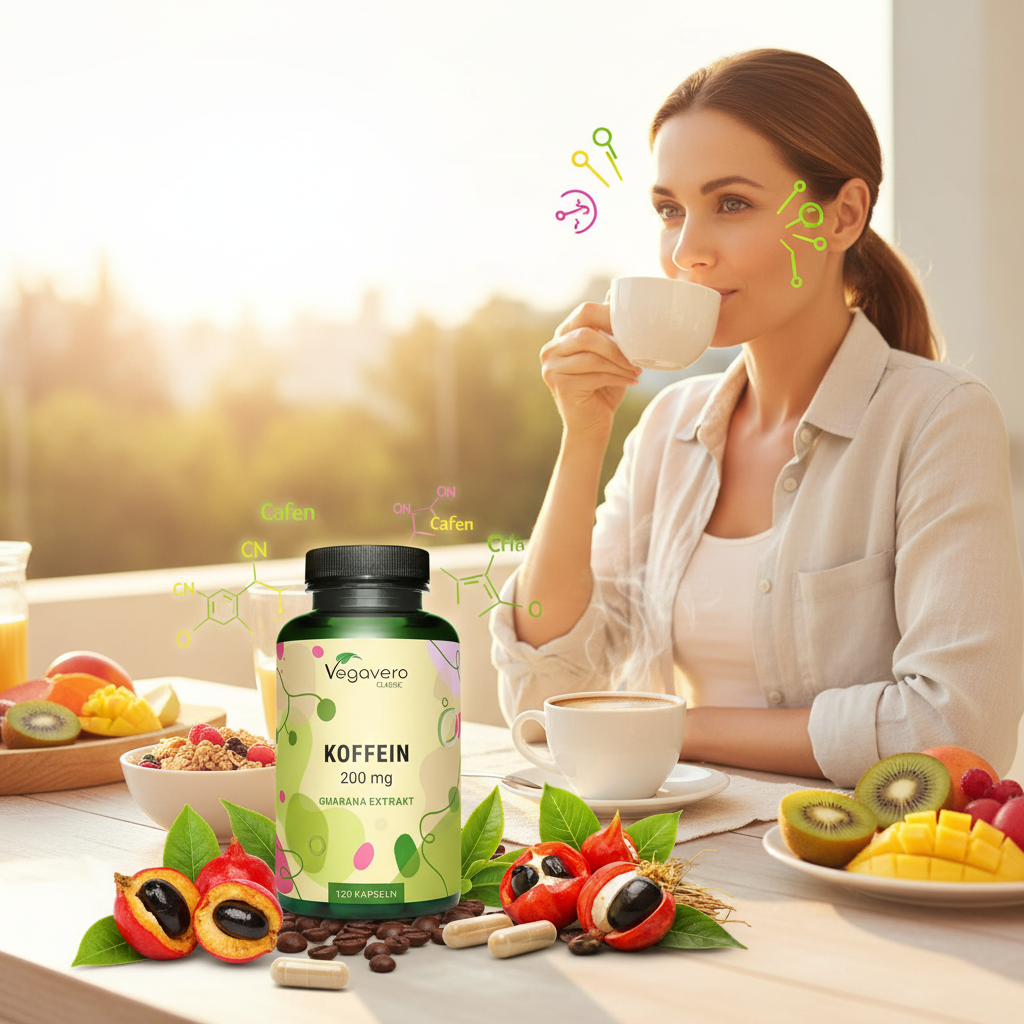 Cafeína Guaraná - Imagen de estilo de vida con energía natural y mañanas activas