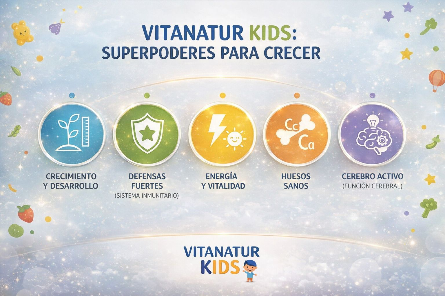 Vitanatur KIDS Multivitamin Gummies with 9 Vitamins, Iodine and Zinc - 60 Sugar-Free Gummies