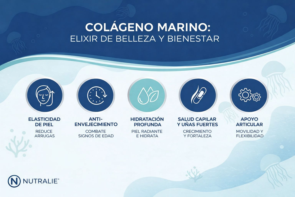 Nutralie Hydrolyzed Marine Collagen Complex with Hyaluronic Acid, Coenzyme Q10, Vitamins E, B12, C, Zinc and Lycopene - 60 Capsules