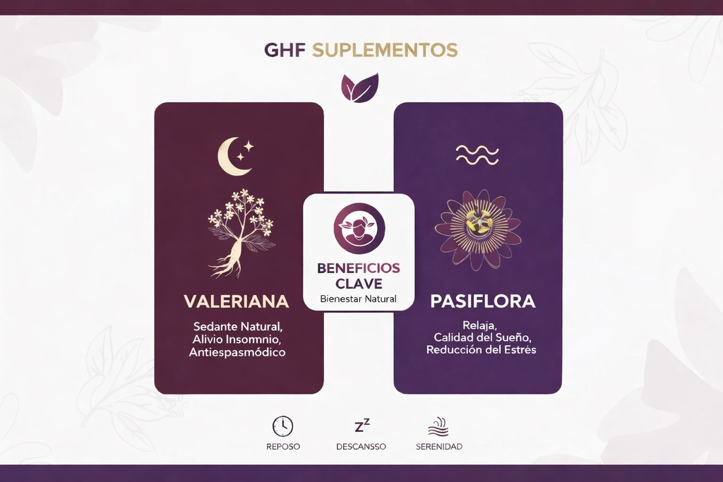 GHF Valeriana y Pasiflora 450mg - 90 Cápsulas Sedante Natural para el Sueño