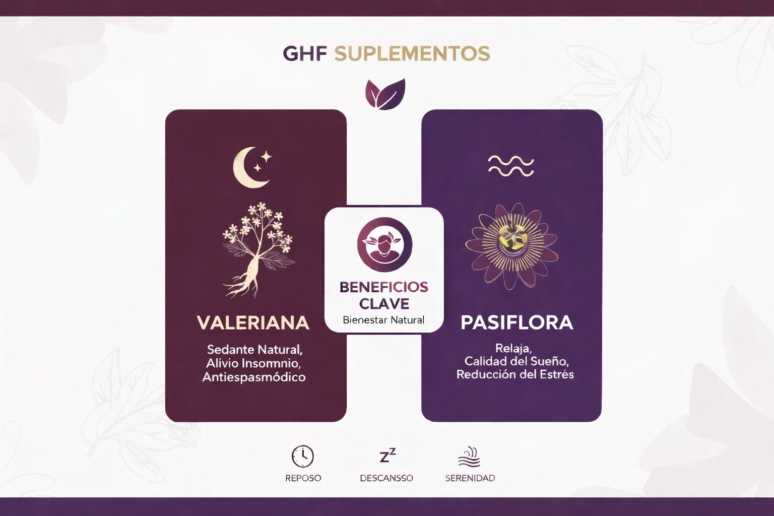 GHF Valeriana y Pasiflora 450mg - 90 Cápsulas Sedante Natural para el Sueño