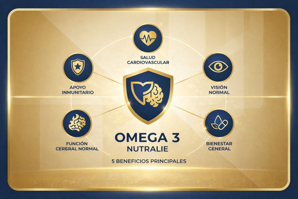 Omega 3 EPA DHA – Corazón y Cerebro – Memoria, Visión y Sistema Inmunitario – Con Vitamina D3 y E – 60 Softgels Nutralie