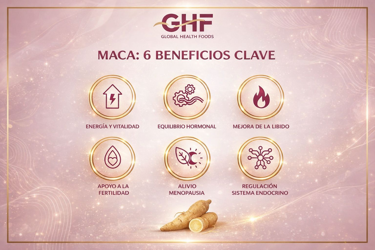 GHF Maca 500mg Lepidium Meyenii con L-Arginina - 100 Comprimidos
