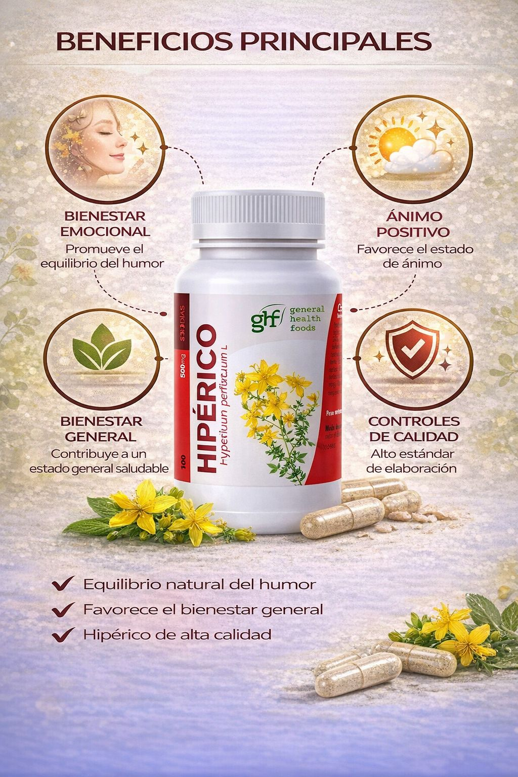 GHF Hipérico 500mg 100 comprimidos