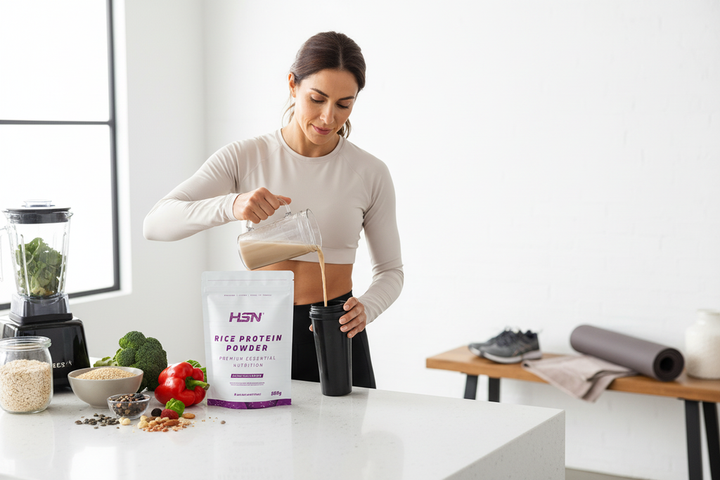 Estilo de vida vegano y fitness con Proteína de Arroz HSN