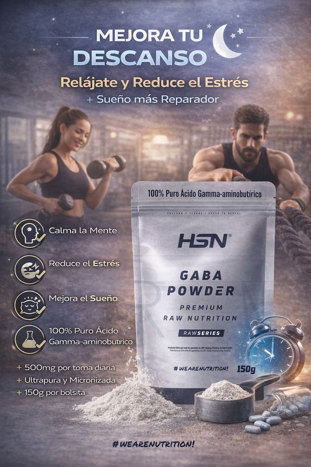 HSN GABA en Polvo 150g - Ácido Gamma-aminobutírico