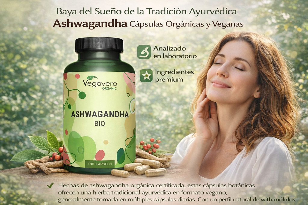 VEGAVERO Ashwagandha Orgánico. 180 Cápsulas