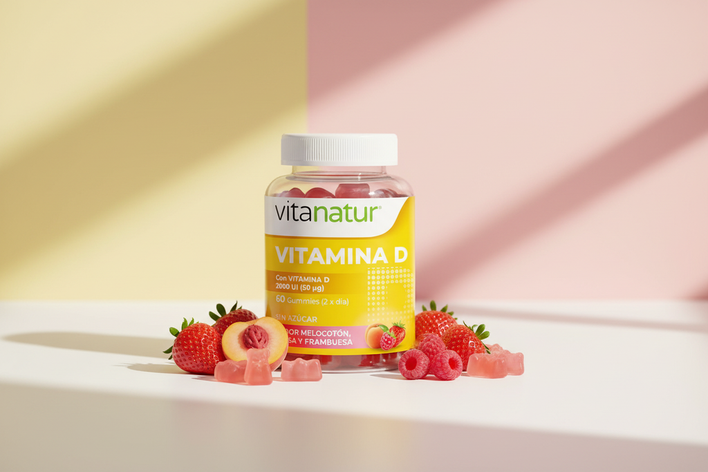 Vitamina D Gummies presentación colorida