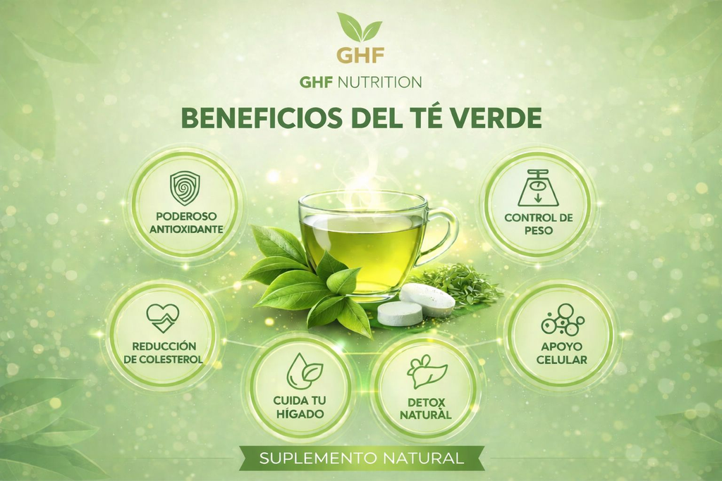 GHF Green Tea 530mg with 27% Catechins and Polyphenols - 100 Antioxidant Tablets