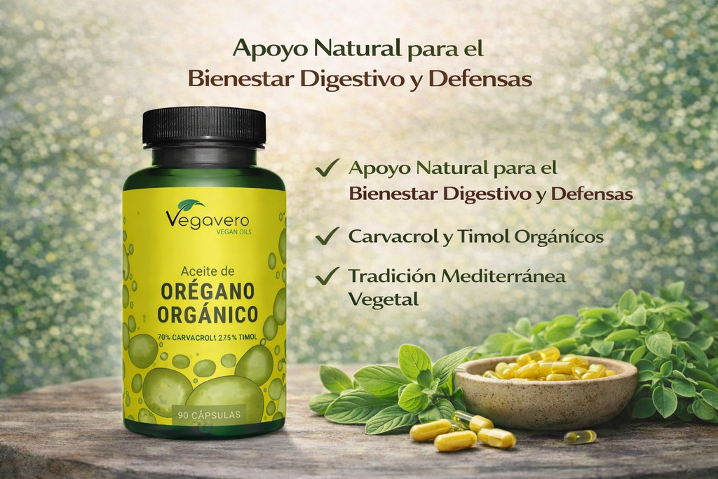 VEGAVERO Aceite de Orégano Orgánico. 90 Cápsulas.