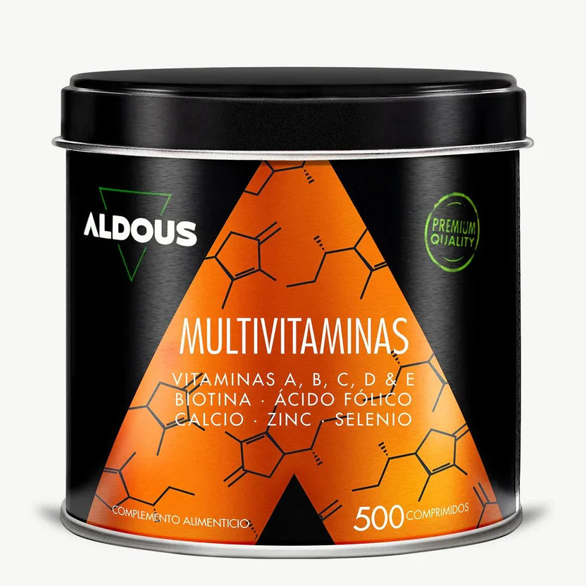 Aldous Multivitamins and Minerals - Vitamins A, B, C, D & E + Biotin + Folic Acid + Calcium + Zinc + Selenium - 500 Tablets